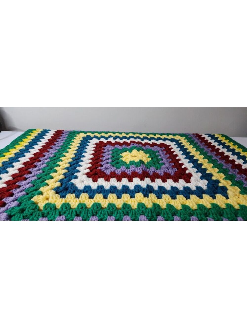 Multicolor Crocheted Afghan Lap Blanket